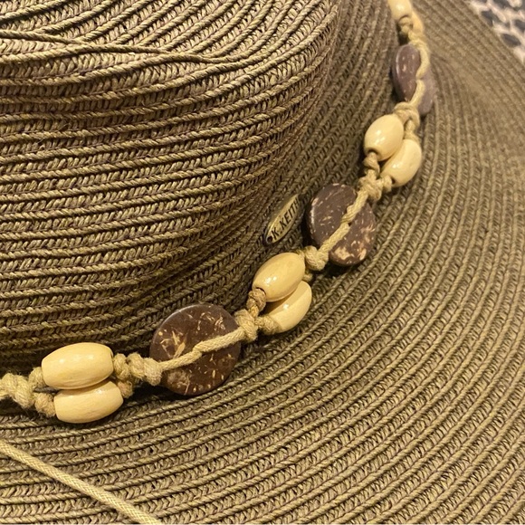 Karen Keith Wide Brim Boho Hat Women's Beeded Olive Size Medium - Picture 3 of 7